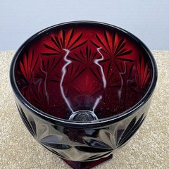 Ruby Red Cranberry Heavy Glass Candy Dish Chalice Compote Goblet Luminarc France