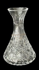 Waterford LISMORE Carafé Bottom Vertical Cut with Stopper and Copper Bourbon Tag