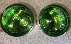 Set Of 4 Vtg I Love Texas Drinking Glasses Gold Green Red Korea Barware, Guilded
