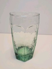 Set of 4 Libbey Chivalry Spanish Green Glasses 5.25″ Vintage Textured Tumblers