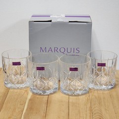 WATERFORD MARQUIS Set of 4 Bicchieri SPARKLE Double Old Fashioned Glasses