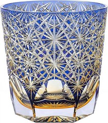 8oz/240ML Edo Kiriko Colored Glass Tumbler Hand Cut Crystal Whiskey Drinking Cup