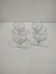 Vintage Cutty Sark Clipper Ship. 4. Etched Crystal Brandy Cordial Snifters