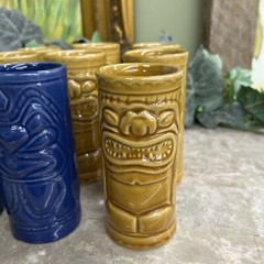 Accoutrements Vintage Tiki Glasses Tumblers Set of 9 Multicolor 2001