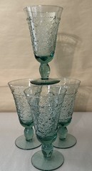 4 Studio Nova «Holiday Cheer» Green Water Goblet 7.25″ Christmas Tree VERY GOOD