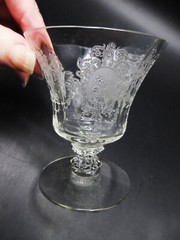 4 Heisey MINUET 4.5 oz Oyster or Fruit Cocktails Amazing Regency Scenes Etch