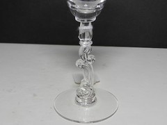 Tiffin Baroque Cut Claret Wine Clear Gray Cut 6 1/2″ T