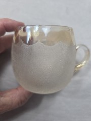 New England Glass Co Pomona First Grind Amber Topaz 2 1/2″ (4) Punch Cups 1885