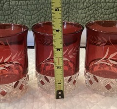 HTF Flint Glass Pillow Encircled / Midway #857 Ruby EAPG Tumblers – Set Of 4