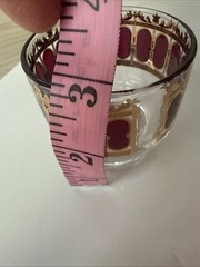 Vintage Lot 3 Culver 60’s 22K Gold Cranberry Scroll Footed Roly Poly Punch Glass