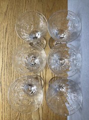 6 Vtg Glastonbury Lotus Hostess Pattern 6” Wine Cordial Stems -Gorgeous -Rare!