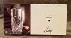 4 Cristal d’Arques France Salzburg Gold Lead Crystal Glasses Cups 12 oz Tumbler