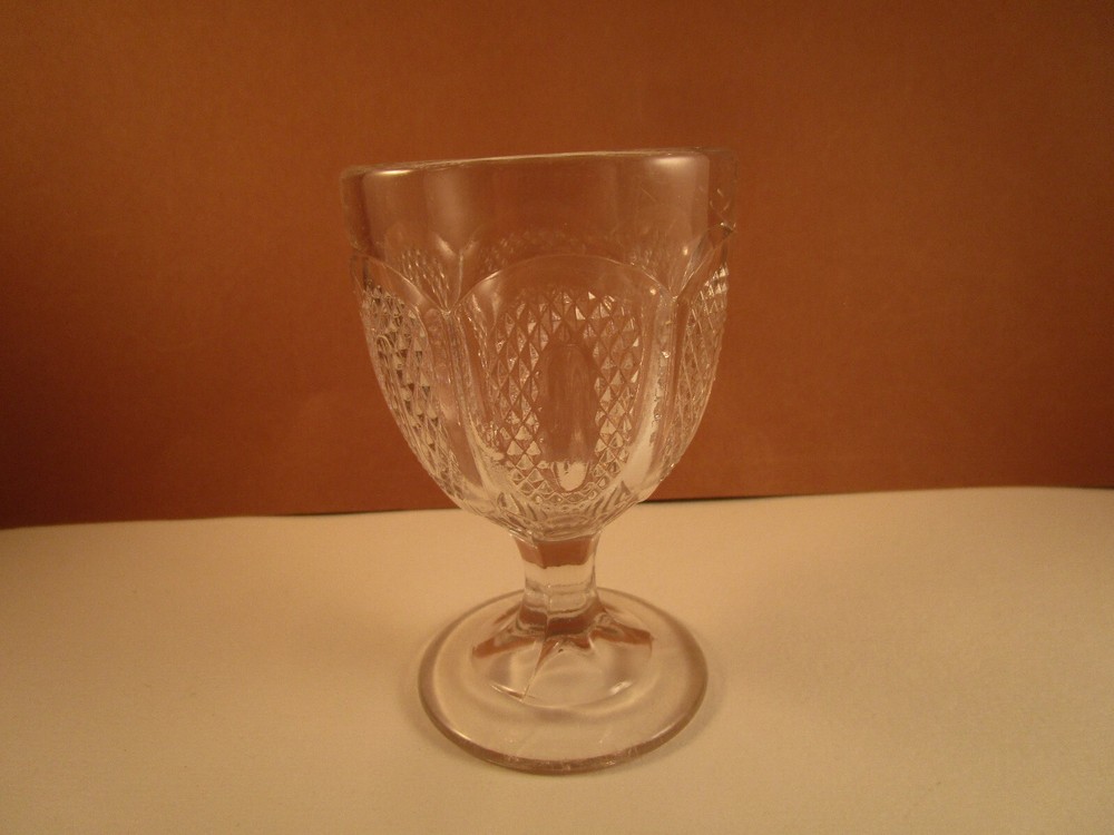 Vintage EAPG Clear Glass Buckle Wine Cordial Goblet