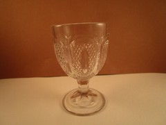 Vintage EAPG Clear Glass Buckle Wine Cordial Goblet