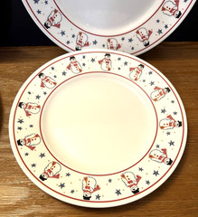 4 Corning Corelle FROSTY MORN Snowman Dinner Plates 10-3/4″ Holiday USA (16 ava