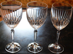 Set 3 CEREMONY By Schott Zwiesel VERTICAL CUT CRYSTAL Water Goblet Glasses 8.25″