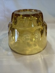 Vintage Amber Glass Thumbprint Pattern Bowl 5″x3.5″ Mid-Century Modern USA