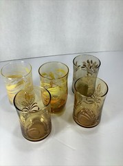 Vintage Wheat Design 4oz Juice Glasses By Libbey®️~Mixed Lot