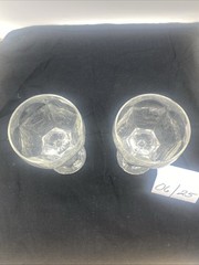 2 RARE 6″ LIBBEY ROCK SHARPE WINE HOCK GLASSES CHIVALRY PATTERN TEXTURED DESIGN
