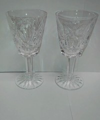 Waterford signed crystal small wine or sherry cordial glasses 5 1/2″ high each