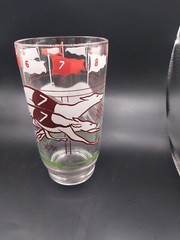 Vintage Boscul Peanut Butter Glass Greyhound Racing #7 Tumbler Swanky Swig