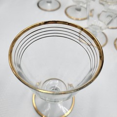 Vintage Gold Rim 4.25″ T Cocktail Glasses – Set of 11 Stemware