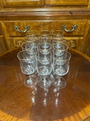 Set of 35 Lenox Crystal Glasses Intrigue Gold Trim 12 Wine 12 Water 11 Champaign