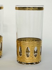 MCM Culver, LTD. Antigua Gold Highball Tumblers 5.5” 22 Karat Gold Set Of 7