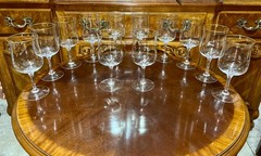 Set of 35 Lenox Crystal Glasses Intrigue Gold Trim 12 Wine 12 Water 11 Champaign