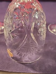 Kristal Zajecar Wine Glasses Set of 4 Pinwheel & Star Cut Pattern