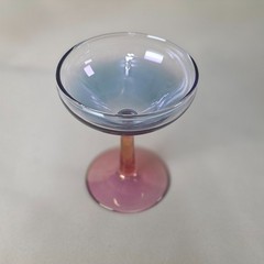 Estelle Colored Glass Set 6 Champagne Coupe Glasses Amethyst Cranberry