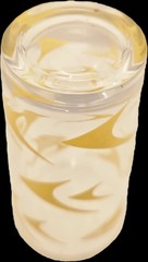 5″ Cocktail Glass w/ YELLOW BOOMERANG Design ACL HI-BALL Drinking GLASS 1960s