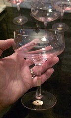 6 Vintage Pink Crystal Champagne glass 5.25 International Japan New