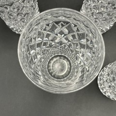 SET 5 Stuart REGENCY Highball Crystal Glasses Criss Cross Cuts 6 1/8″ No Chips