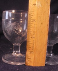 Greentown Glass berry spray pattern #15 wine glass egg cup pair H2