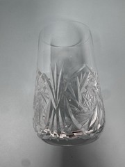 Vintage Bavarian 24% Lead Crystal Tapered Whiskey Tumbler Hand Cut