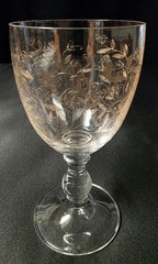Vintage Mid Century Gold Etched Floral Wine Goblets – Set of Three