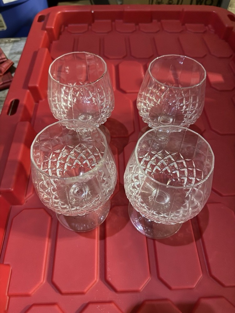 Vintage D’arques Longchamp Cognac French Cut Crystal Brandy Snifters BIN G