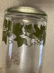 MCM Set of 5 Grapevine Highball Glasses – Olive & Gold – Libbey Style, 1950s