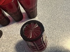 VTG Set Of 6 Anchor Hocking Royal Ruby High Point Juice Tumblers 3.5″ glasses