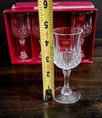 SET OF FOUR Cristal d’Arques LONGCHAMP 2 oz Cordial Glasses, 4 5/8″H With Box