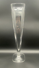 15.5” Vintage Nachtmann Square 24% Lead Crystal Vase Clear Acid Etched Germany
