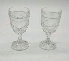 Crystal D’Adriana Luna Cordial Glasses Goblets Set Of 2 Mini Glass Cups