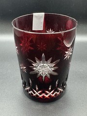 WATERFORD Snowflake WISHES Ruby RED DOF 1st PRESTIGE ED JOY Old Fashioned Glass