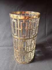 (1) VTG Imperial Glass, Shoji, 22kt Accents, Mid Century Hi-ball Glass, 5 3/4”
