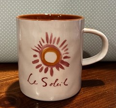 Anthropologie + Hotel Magique Le Soleil Sunburst Coffee Tea Mug Cup Orange