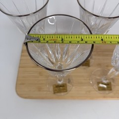 Vintage Noritake Lead Crystal Vendome Wine Glasses Set 4 Germany Silver Rim