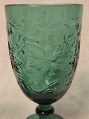 Princess House Fantasia Poinsettia Emerald Green 16 Oz Iced Tea Glass Set of 2