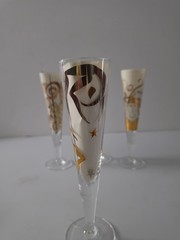4 RITZENHOFF Champagne Glasses Flutes Artist Designed No Boxes