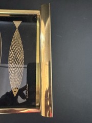 Vintage RARE Fred Press Black & Gold Fish Rectangular Tray – 22k